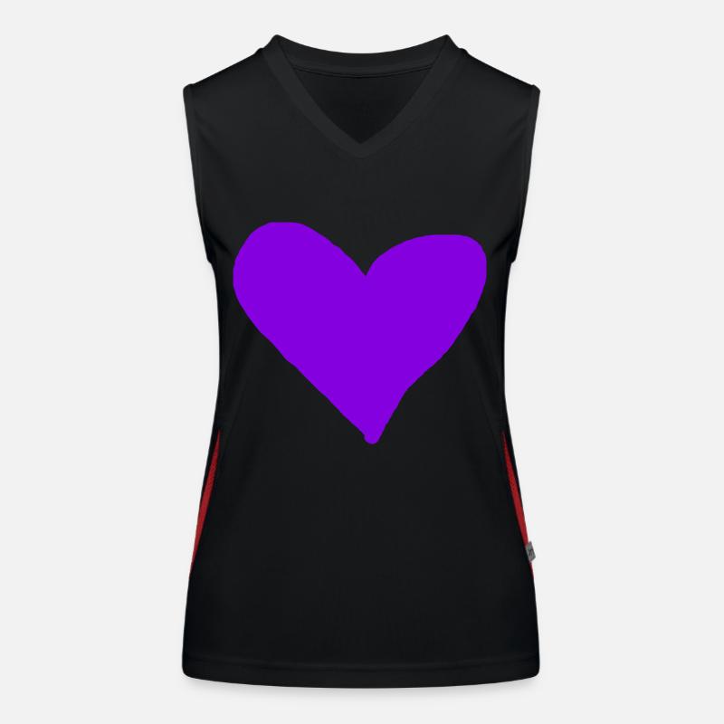 Herz lila Geschenkidee violett Herzchen Liebe Funktionelles Kontrast-Tank Top für Frauen