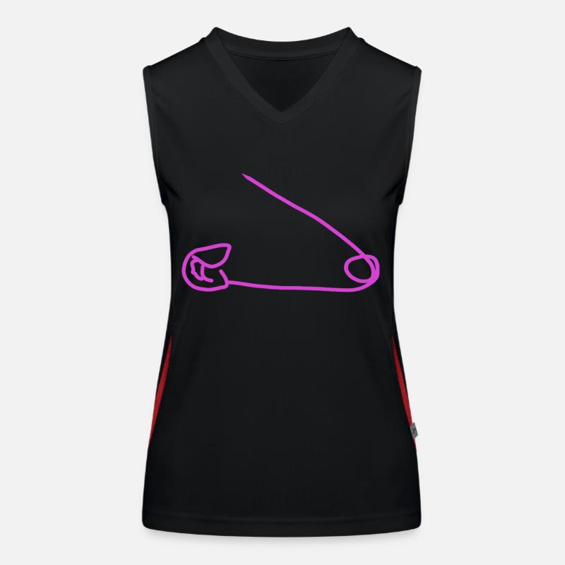 Sicherheitsnadel Funktionelles Kontrast-Tank Top für Frauen