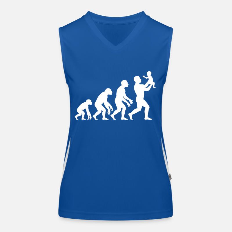 Evolution vom Affen zum Vater Funktionelles Kontrast-Tank Top für Frauen