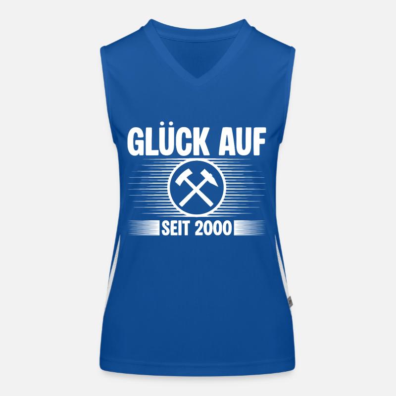 Glueck auf seit 2000 Funktionelles Kontrast-Tank Top für Frauen
