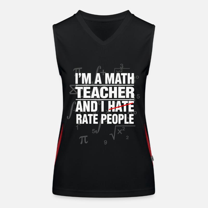 Math Teacher Math Math Teacher Funny Women's Functional Contrast Tank Top