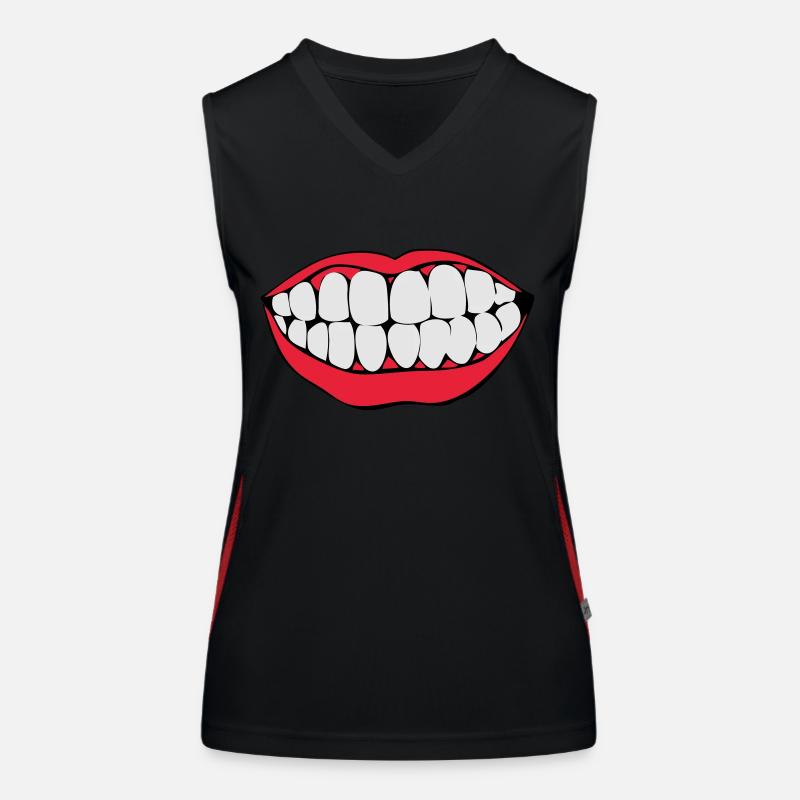 Zähne Funktionelles Kontrast-Tank Top für Frauen