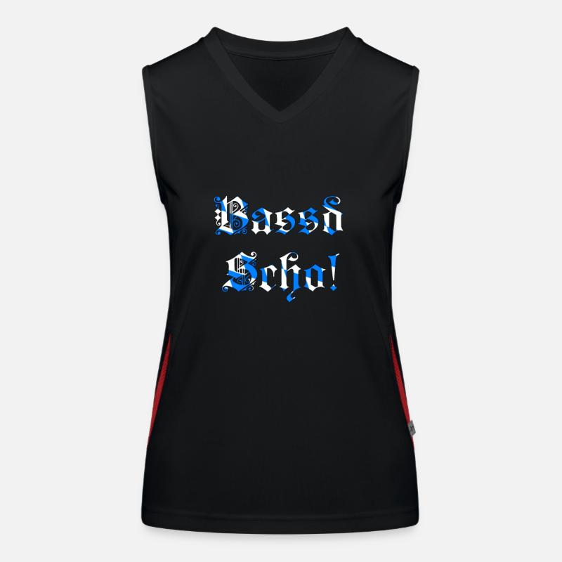Bass Scho! - Bayrisch Funktionelles Kontrast-Tank Top für Frauen