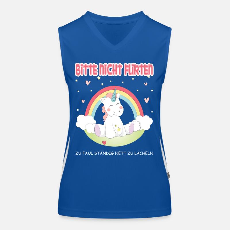 Bitte nicht flirten! Einhorn Funktionelles Kontrast-Tank Top für Frauen