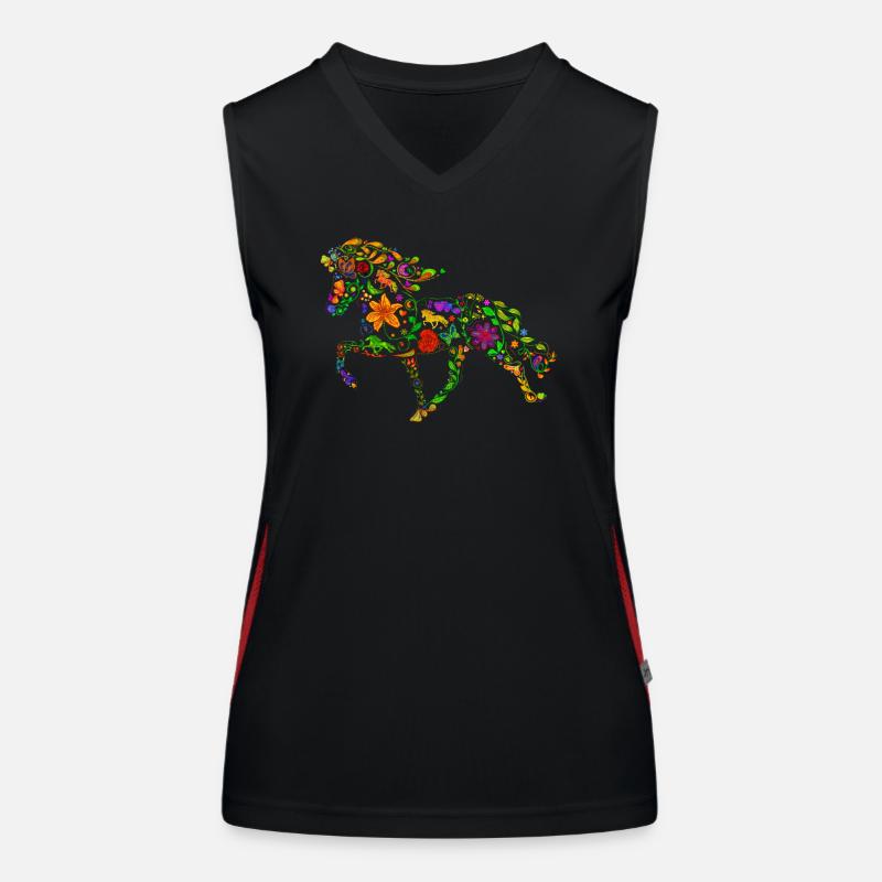 Isi flower colored Women's Functional Contrast Tank Top