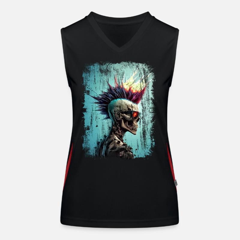 Punk Zombie Skull Women's Functional Contrast Tank Top