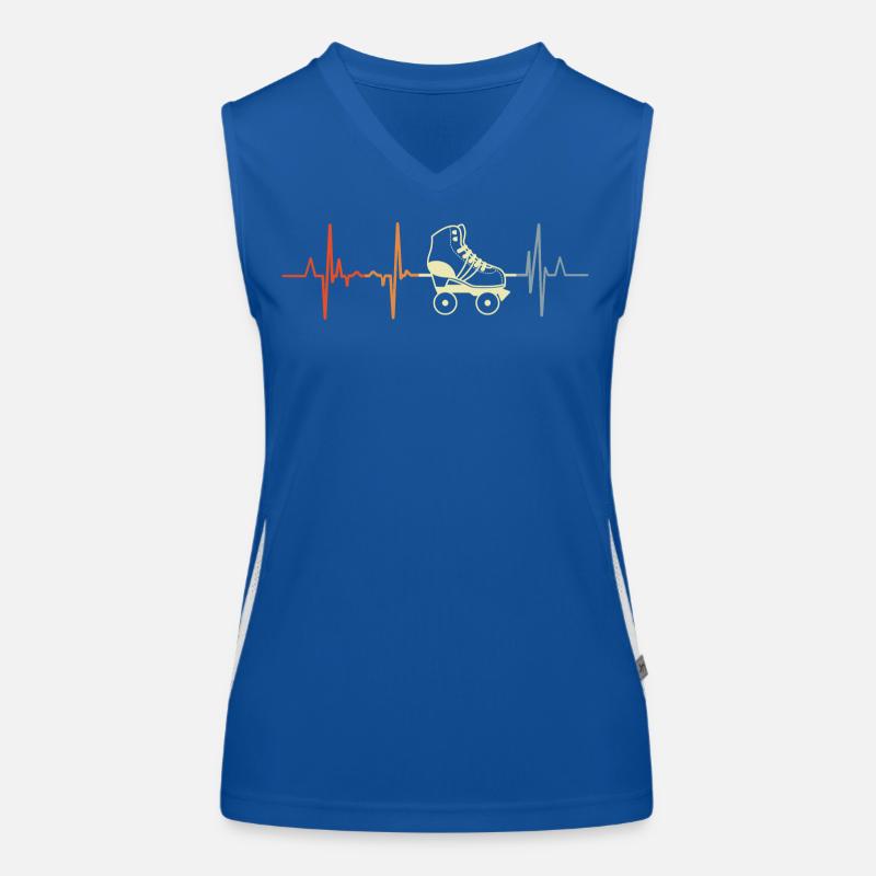 Rollerskates Herzlinie EKG Funktionelles Kontrast-Tank Top für Frauen