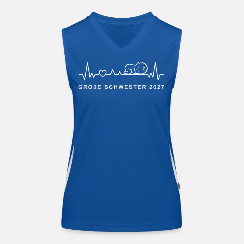 Große Schwester 2027 Herzschlag Schwangerschaft Funktionelles Kontrast-Tank Top für Frauen