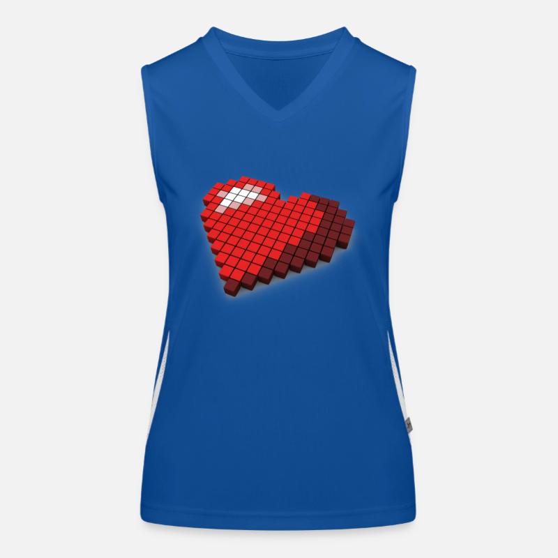 8 Bit Pixel Herz 3D Funktionelles Kontrast-Tank Top für Frauen