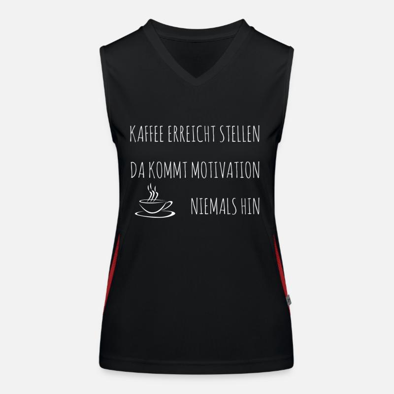 Kaffee Spruch Funktionelles Kontrast-Tank Top für Frauen