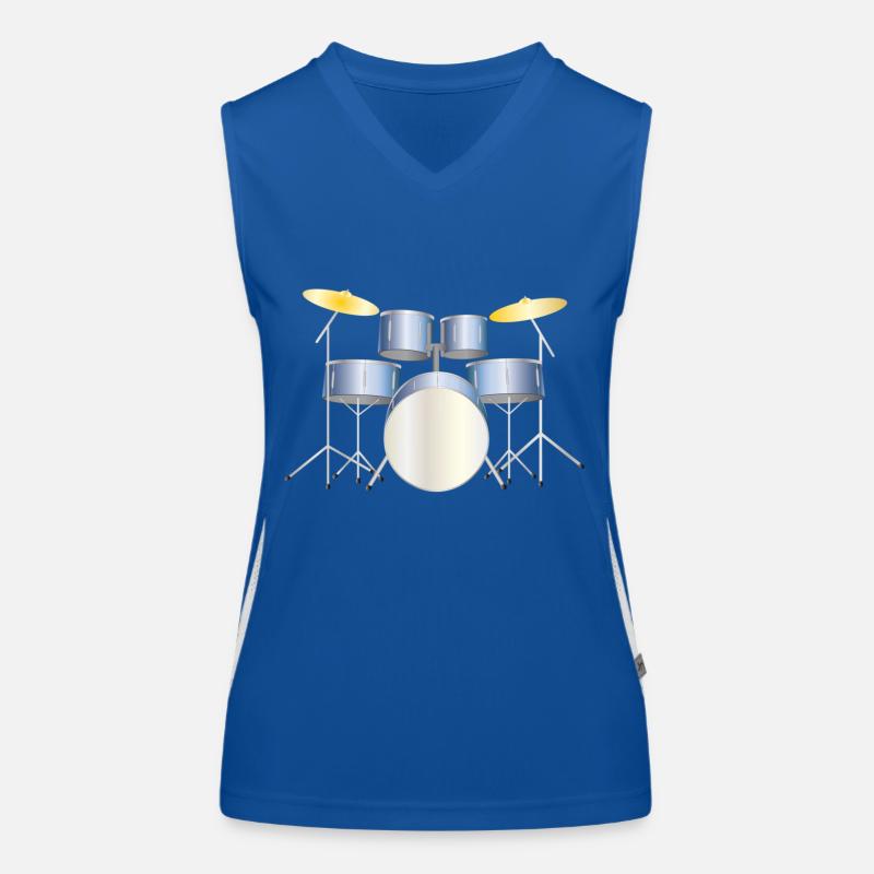 drums blue Débardeur respirant contrasté Femme