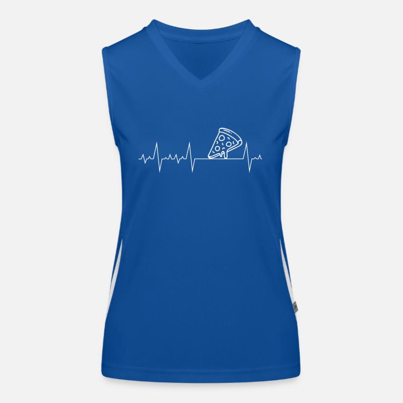 Herzschlag Herzfrequenz Herzlinie Geschenk Pizza Funktionelles Kontrast-Tank Top für Frauen