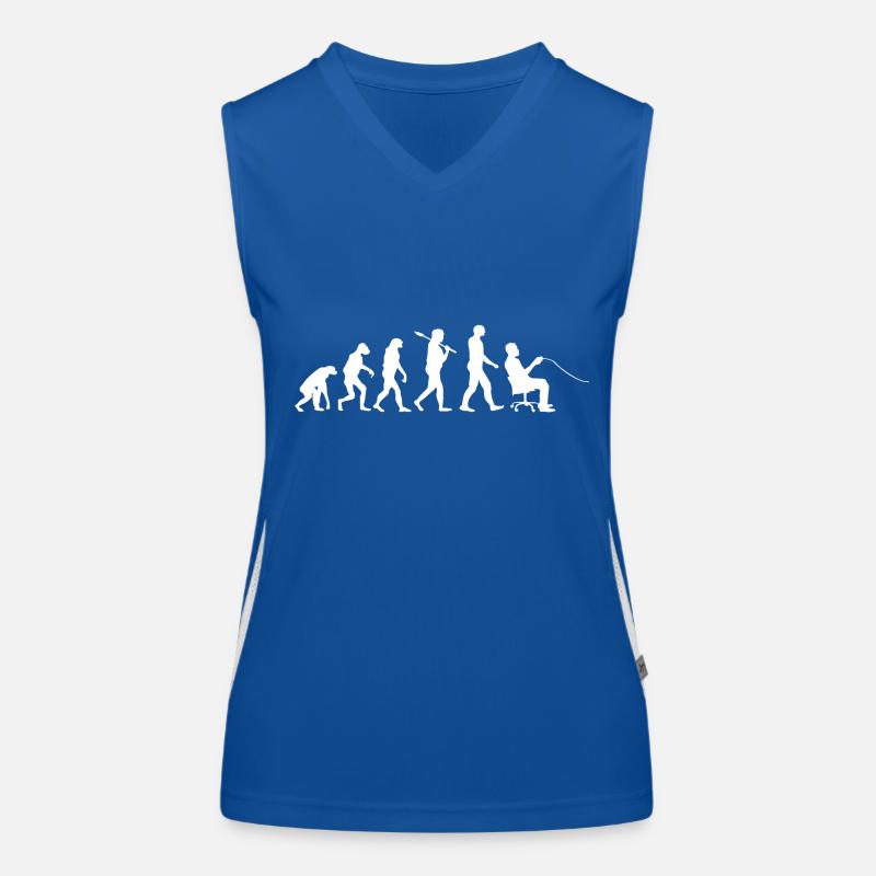 Gamer Evolution Shirt · Video Games · Computer Women's Functional Contrast Tank Top