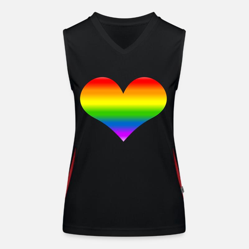 Rainbow Heart arc Débardeur respirant contrasté Femme