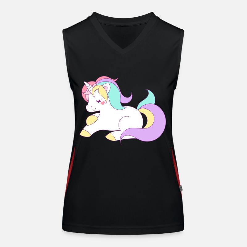 süßes Einhorn Pferd Pony Regenbogen Funktionelles Kontrast-Tank Top für Frauen