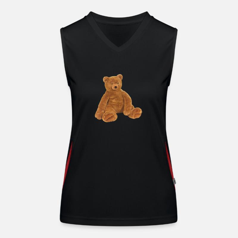 Teddybär auf dem TShirt als Geschenk Geschenkidee Funktionelles Kontrast-Tank Top für Frauen