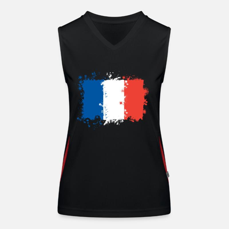 Frankreich flagge Funktionelles Kontrast-Tank Top für Frauen