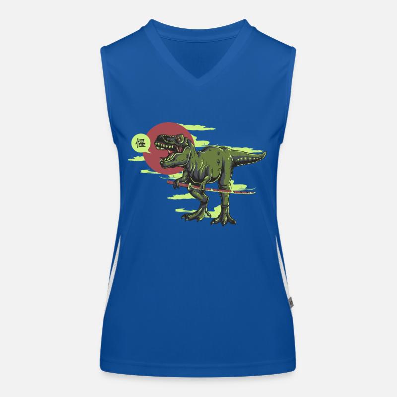 Samurai Rex Dinosaurier Funktionelles Kontrast-Tank Top für Frauen