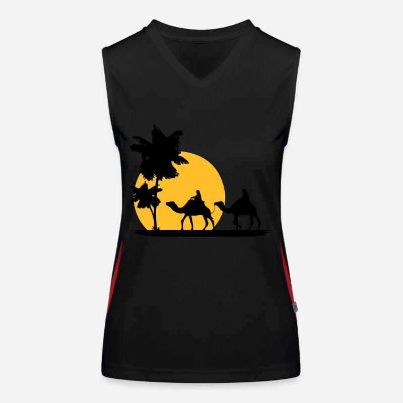 Camel - Kamel - Dromedar - Karawane Funktionelles Kontrast-Tank Top für Frauen