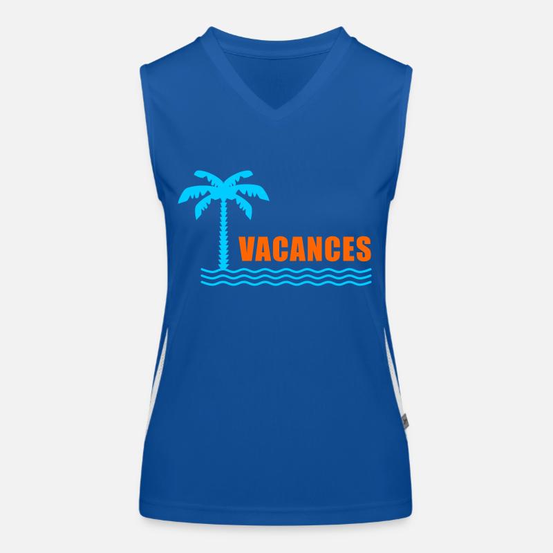 VIVE LES VACANCES. VACANCES. BONNES VACANCES Débardeur respirant contrasté Femme