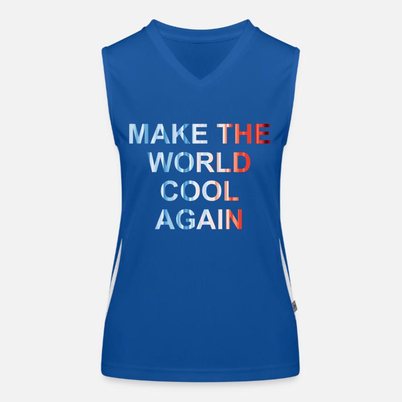 Make the world cool again - Klimawandel - FFF Funktionelles Kontrast-Tank Top für Frauen