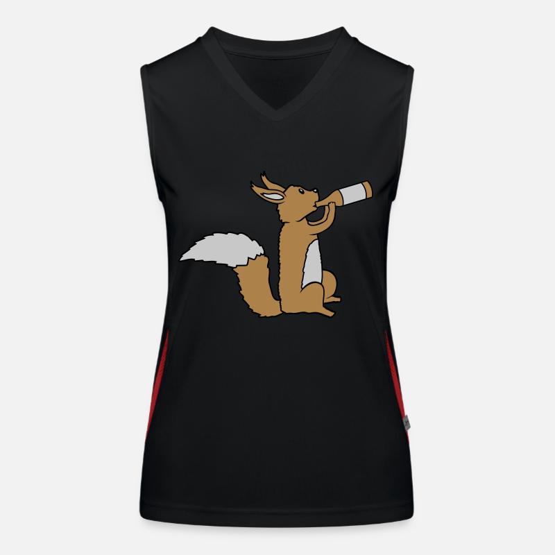 Bier trinkendes Eichhörnchen Funktionelles Kontrast-Tank Top für Frauen
