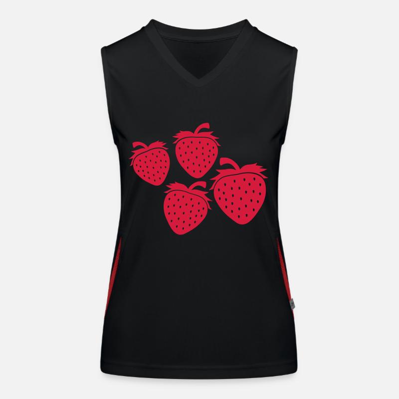 Strawberry Pattern Design Women's Functional Contrast Tank Top