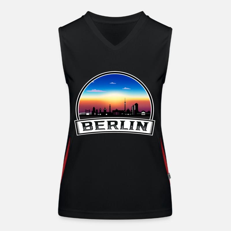 Berlin Berlin Skyline Retro Sun lettering Women's Functional Contrast Tank Top