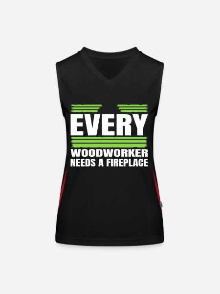 funshirt birthday present funny carpenter - Women's Functional Contrast Tank Top - black/red - Front