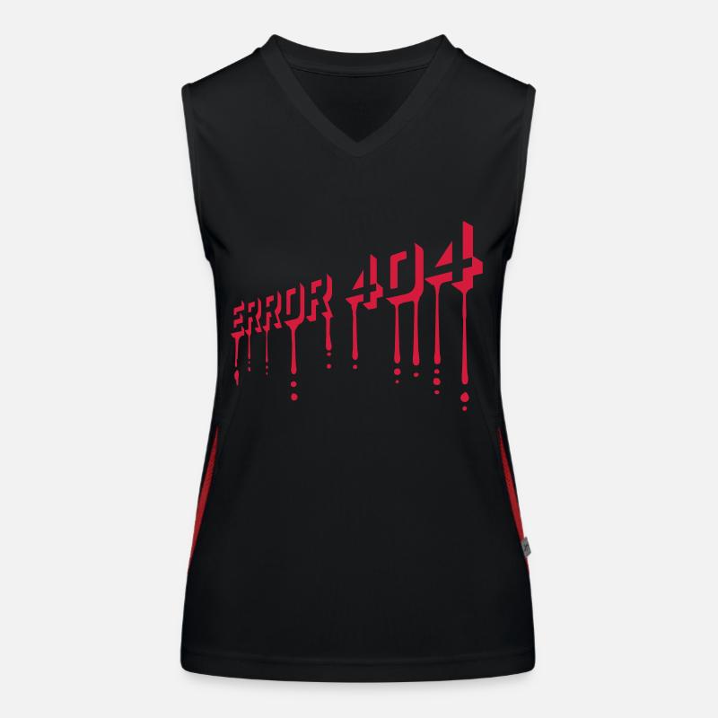 Blut Tropfen Error 404 Funktionelles Kontrast-Tank Top für Frauen