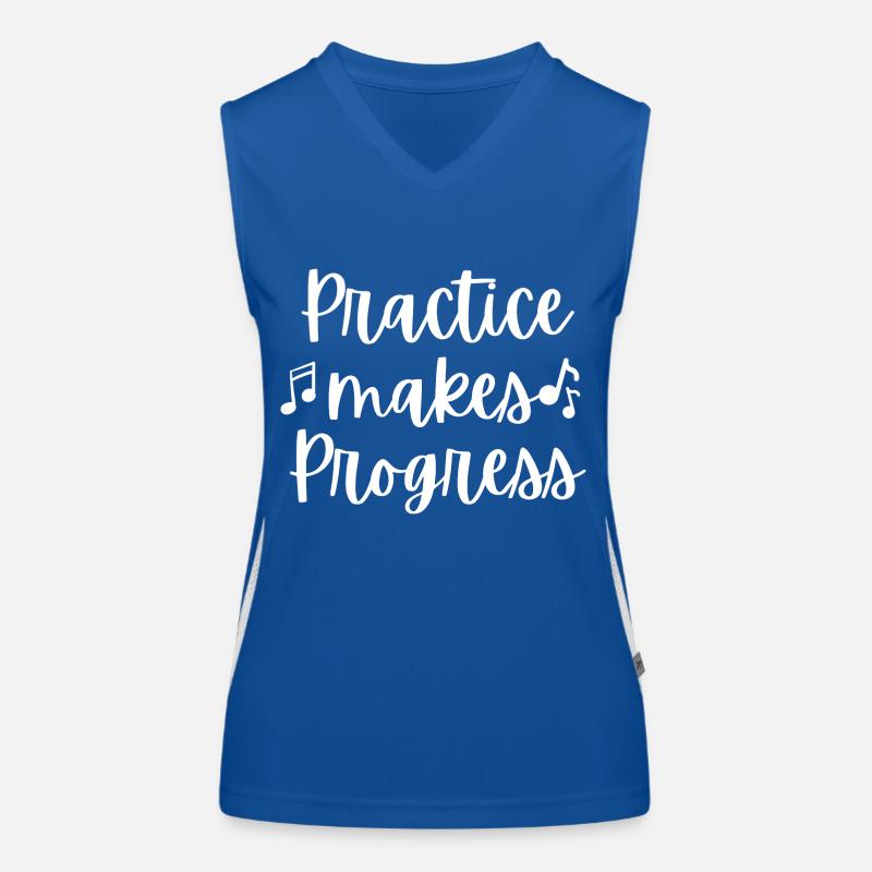 practice makes progress design Women's Functional Contrast Tank Top