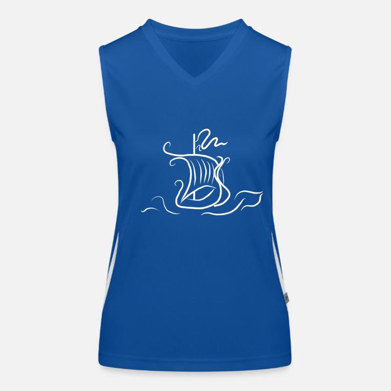 vikings ship Funktionelles Kontrast-Tank Top für Frauen