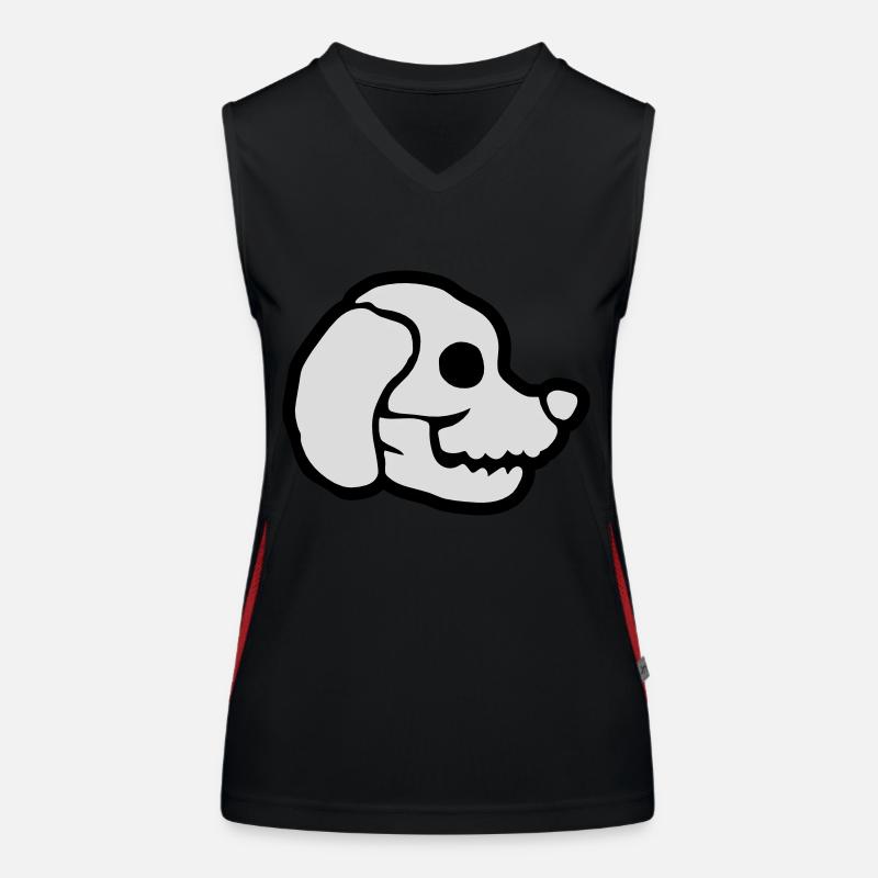 Hunde Schädel Halloween Skelett Funktionelles Kontrast-Tank Top für Frauen