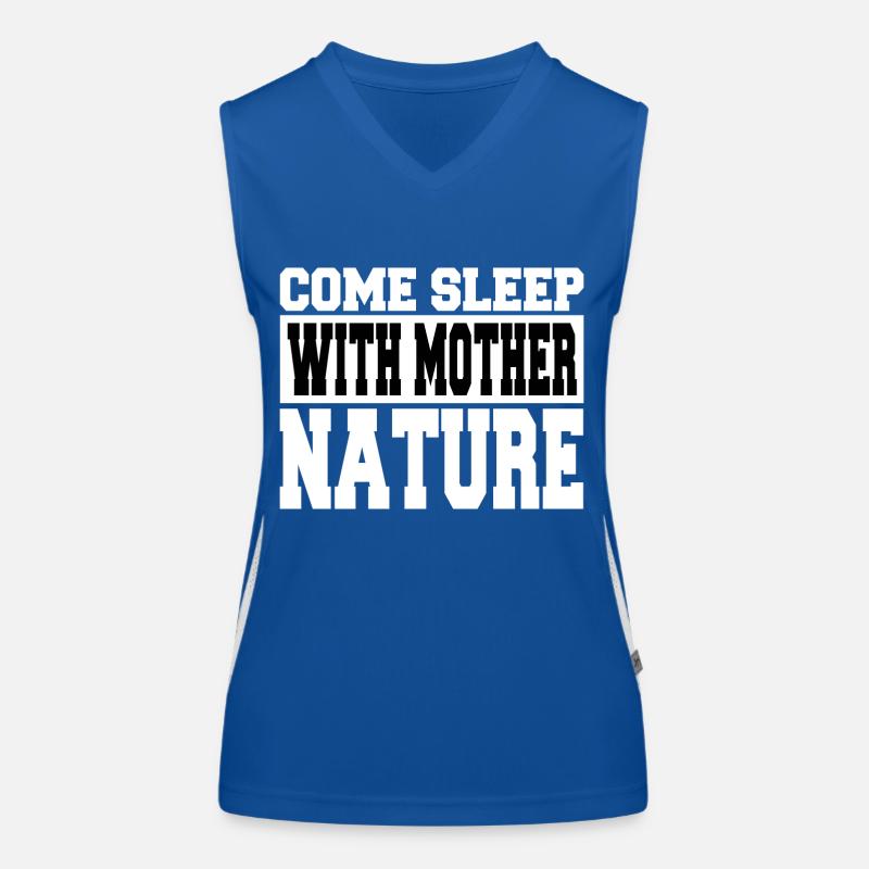 birthday camping is in tents boy scouts campsite Women's Functional Contrast Tank Top