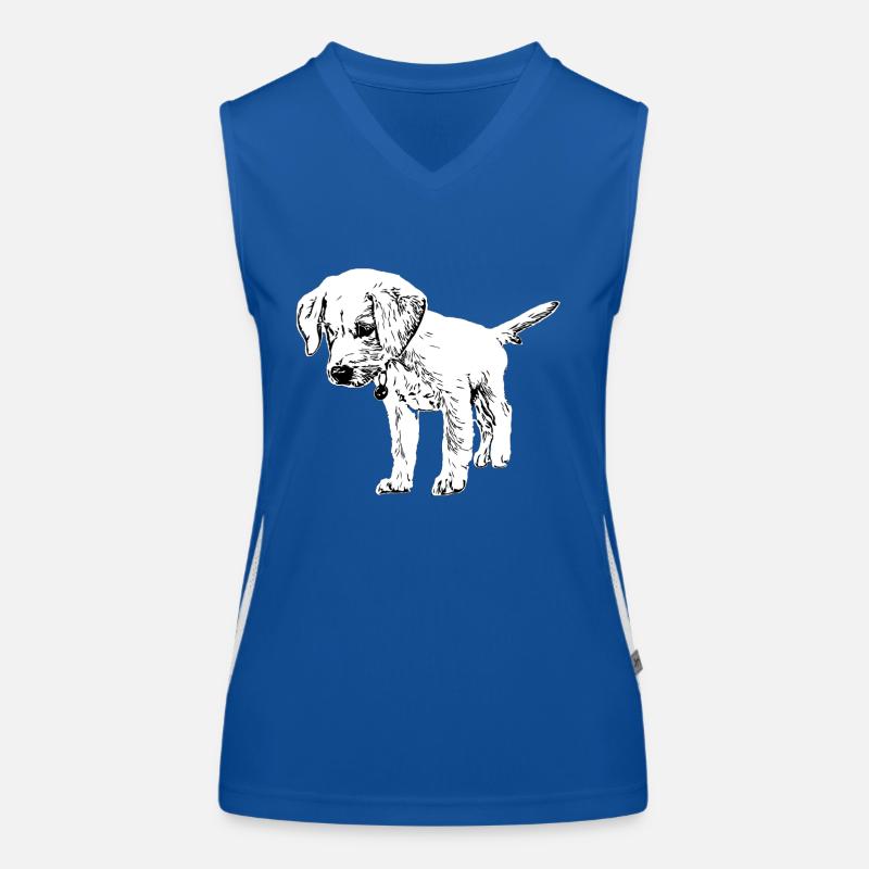 Dessin de chiot Labrador Débardeur respirant contrasté Femme