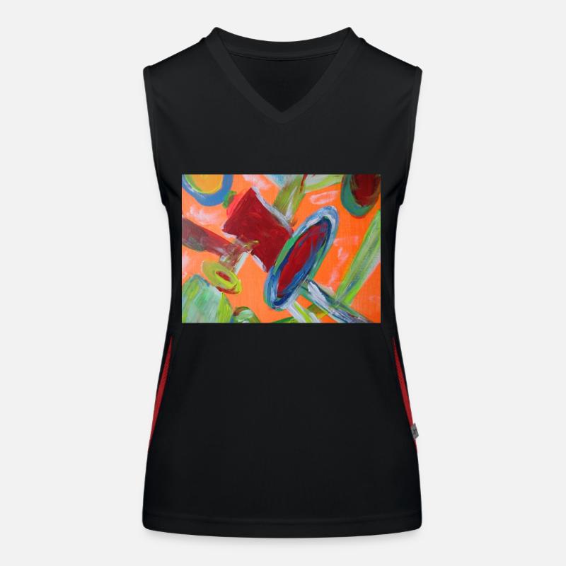 Abstract pipe system Women's Functional Contrast Tank Top