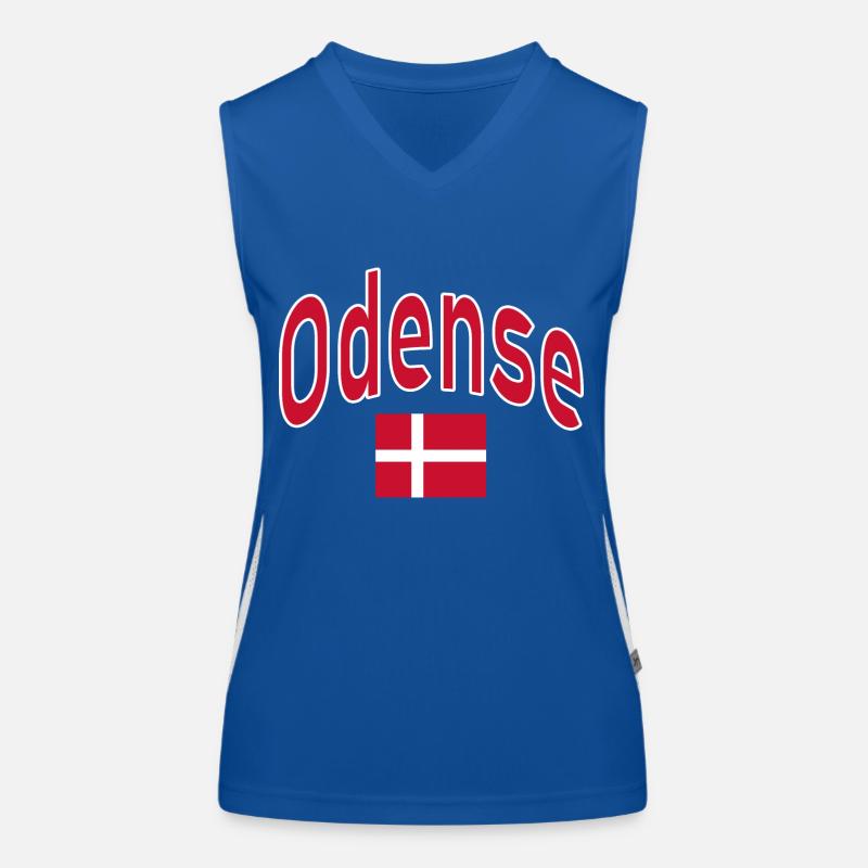 Drapeau d’Odense Danemark Débardeur respirant contrasté Femme