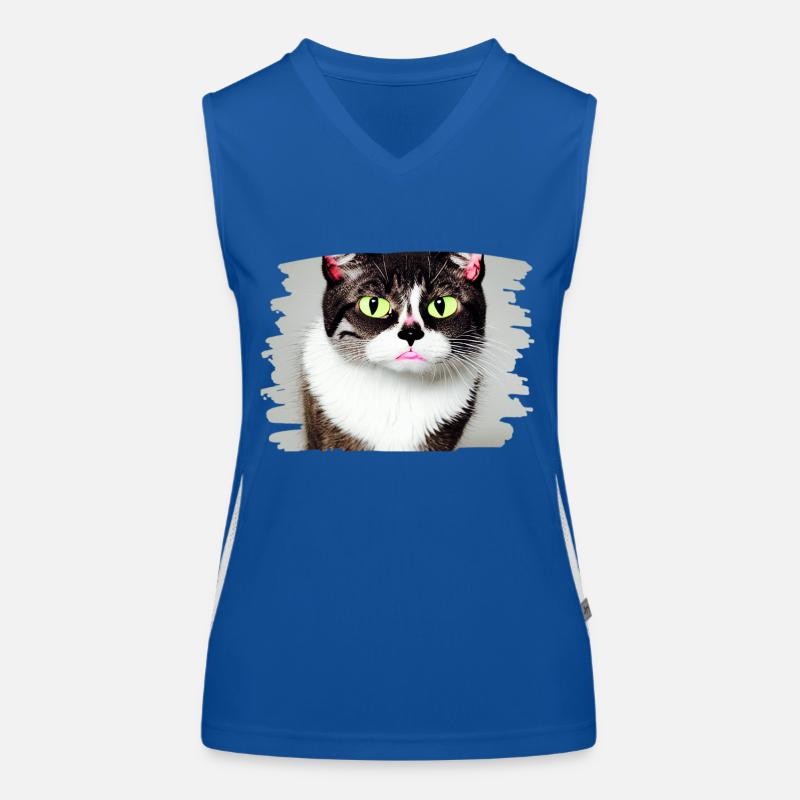 Chat racé 3 Débardeur respirant contrasté Femme