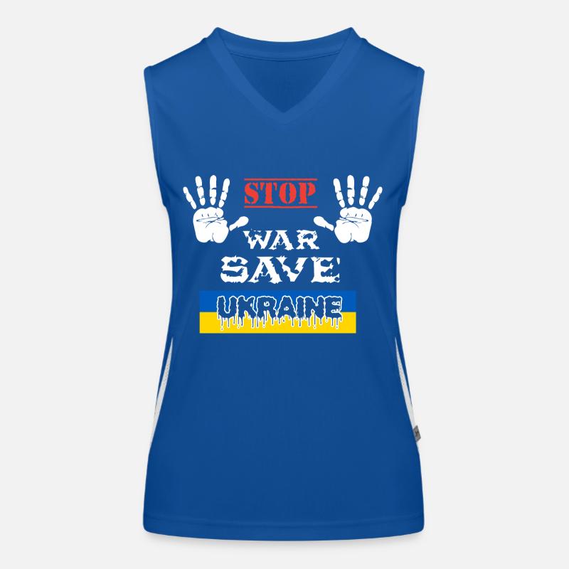 STOP WAR SAVE UKRAINE Funktionelles Kontrast-Tank Top für Frauen
