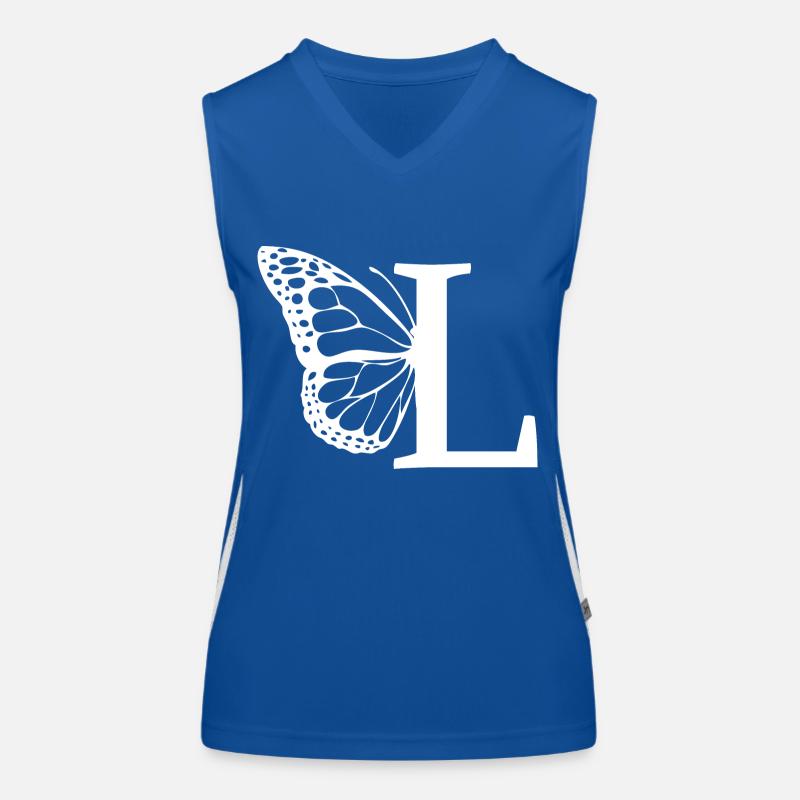 Buchstabe L Schmetterling Funktionelles Kontrast-Tank Top für Frauen