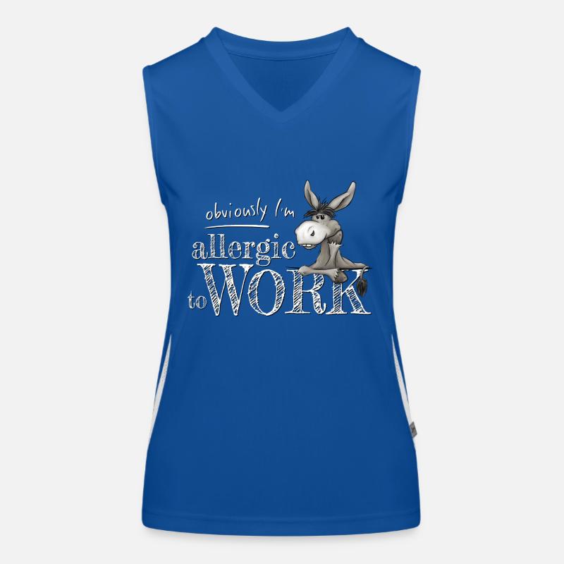 Allergic to work Grumpy donkey mule Women's Functional Contrast Tank Top