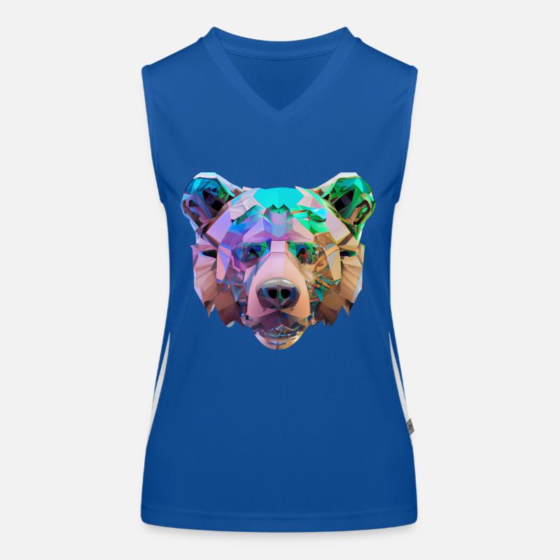 Farbenfroher Polygon Bär Funktionelles Kontrast-Tank Top für Frauen