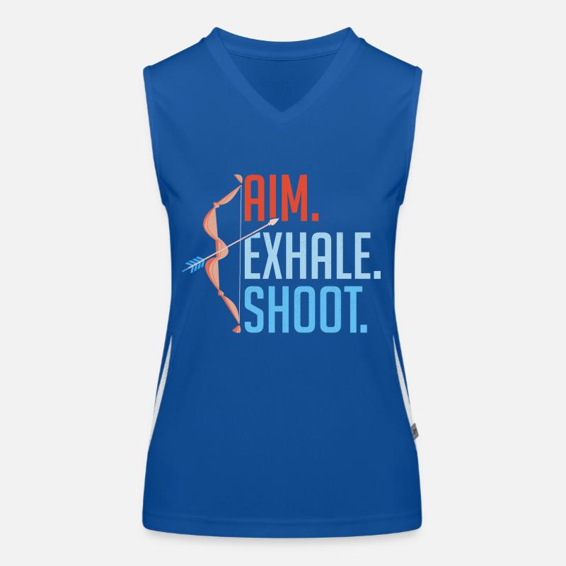 Aim Exhale Shoot. Bow & Arrows Target Archery Women's Functional Contrast Tank Top