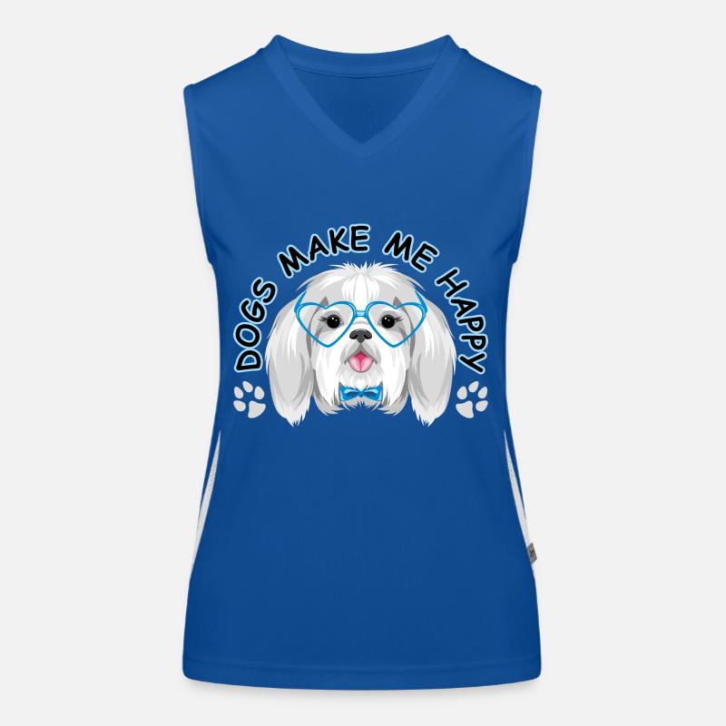 Dogs make me happy Women's Functional Contrast Tank Top