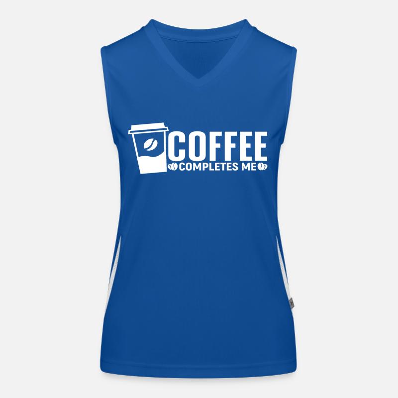 Coffee completes me Funktionelles Kontrast-Tank Top für Frauen