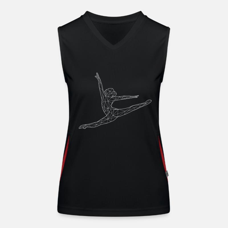 Gymnastics Jumping Splits White Women's Functional Contrast Tank Top