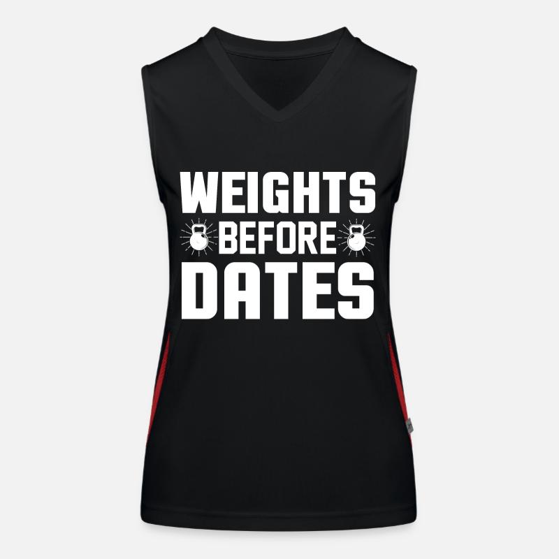 Gewichte vor Dates Funktionelles Kontrast-Tank Top für Frauen