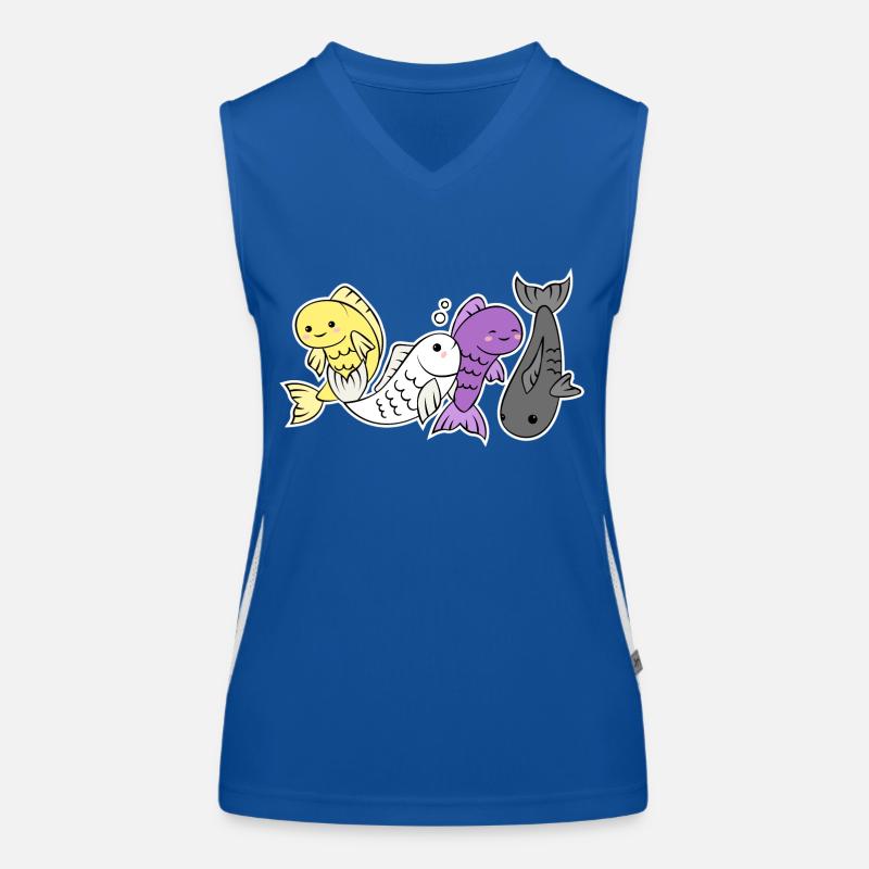 Non-binary flag fish design for proud Enbys Women's Functional Contrast Tank Top
