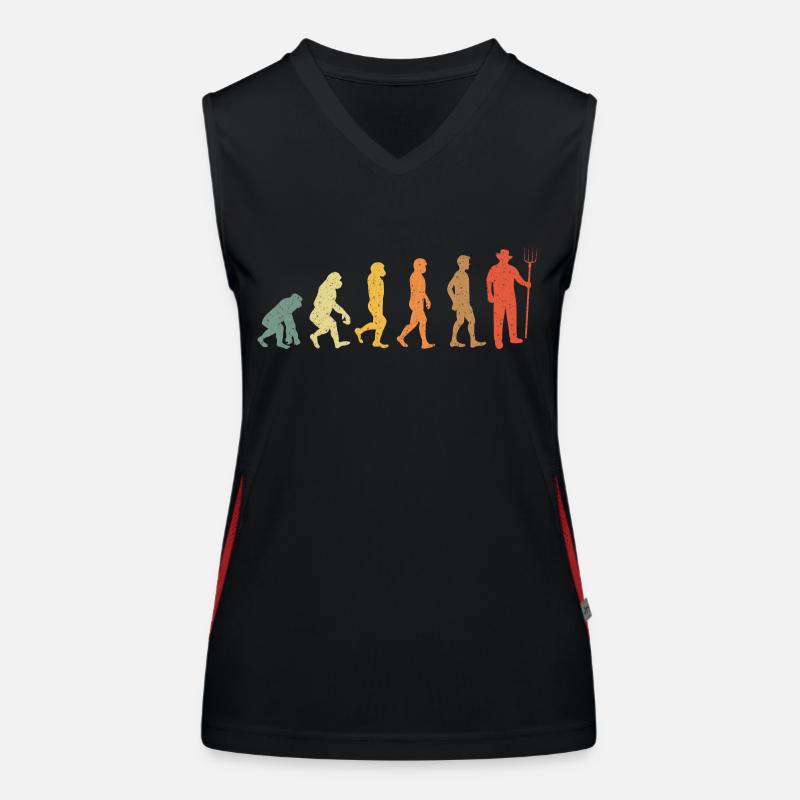 Landwirt Evolution Vintage retro Funktionelles Kontrast-Tank Top für Frauen