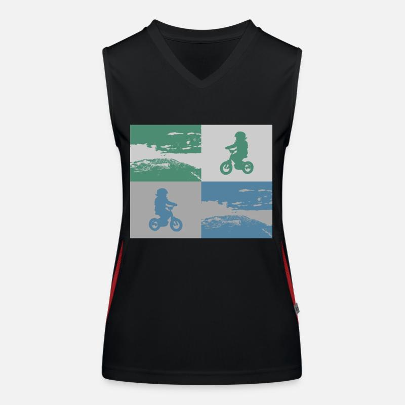 Junior Biker Pop Art metallic Women's Functional Contrast Tank Top